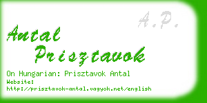 antal prisztavok business card